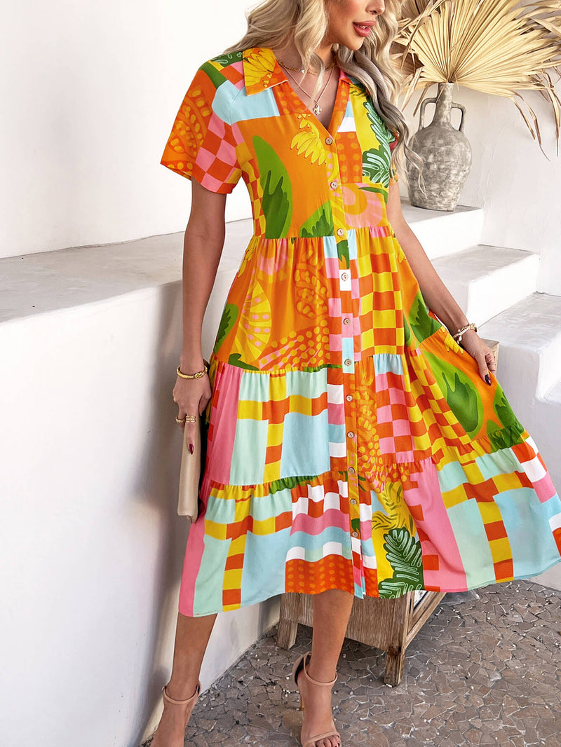 Coastal Luxe Printed Maxi Dress - Orange