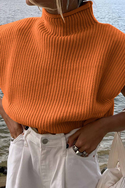 Mock Neck Sleeveless Sweater
