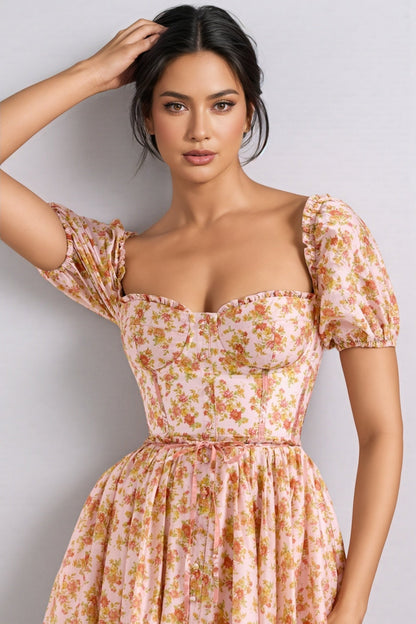 Alexane Bubble Sleeve Midi Dress