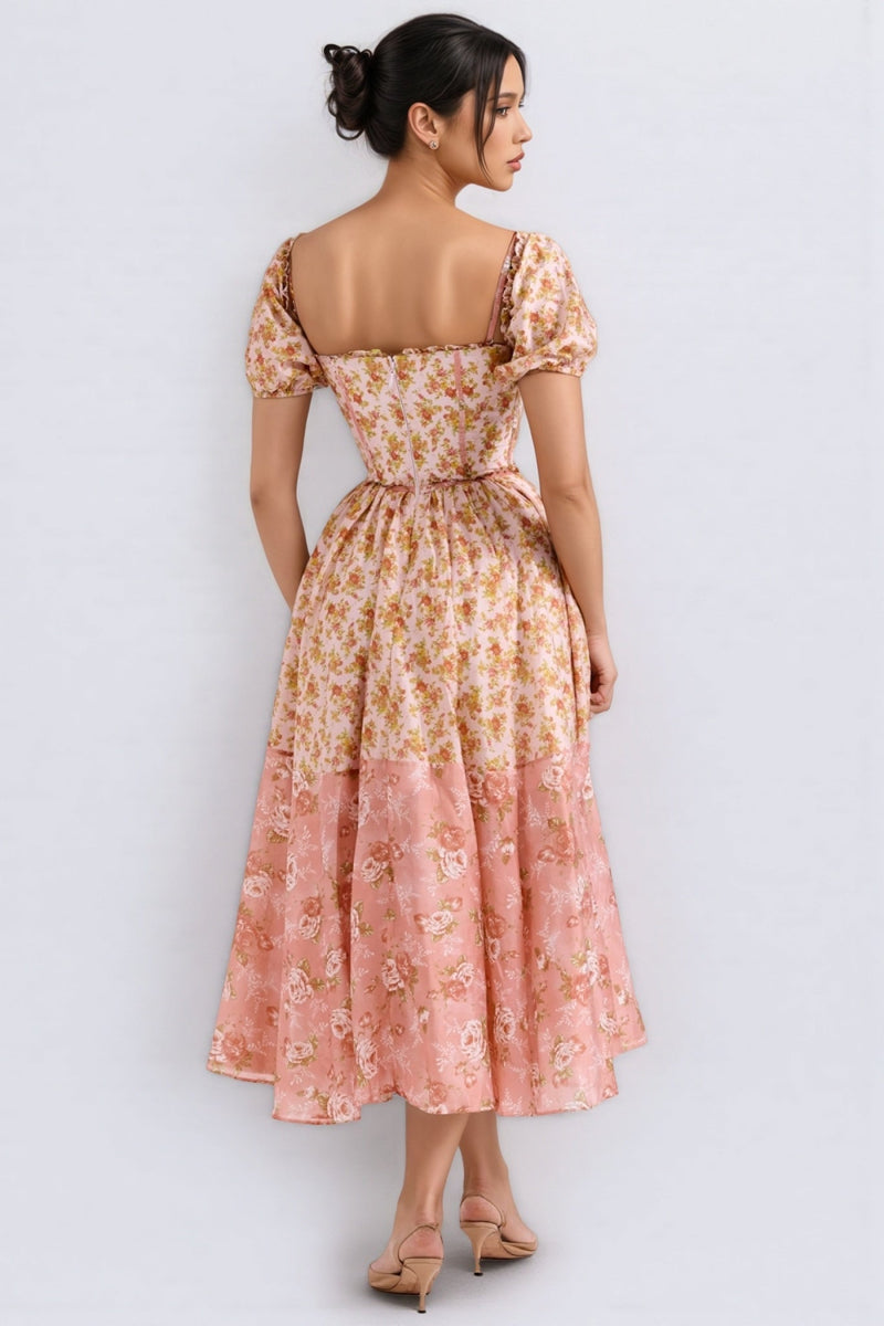 Alexane Bubble Sleeve Midi Dress
