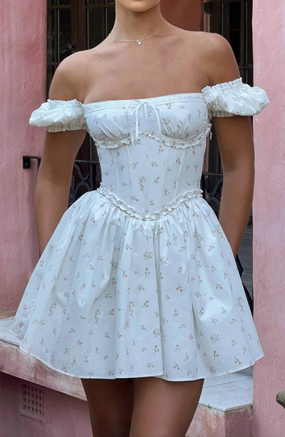 Clarice Mini Dress - Blush Print