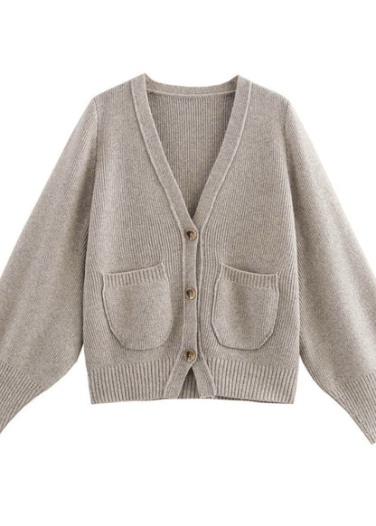 Heatherwood - Ribbed Knit V-neck Cardigan