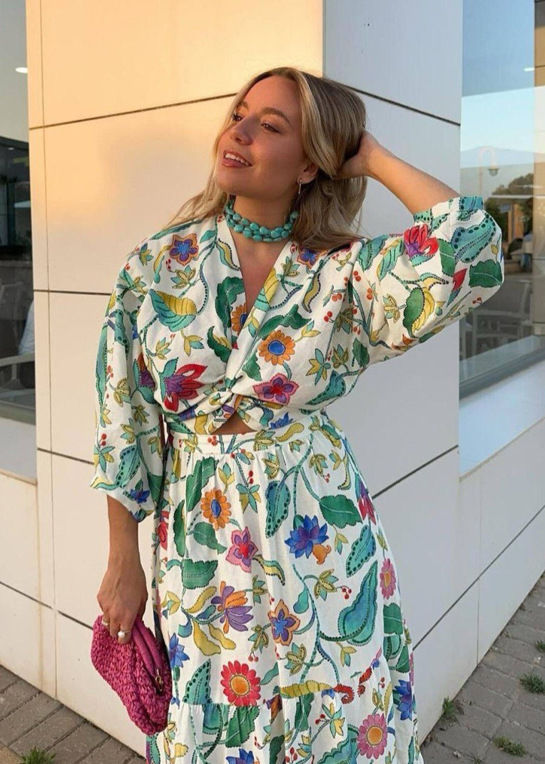 Garden Bloom - Long Sleeve Maxi Dress