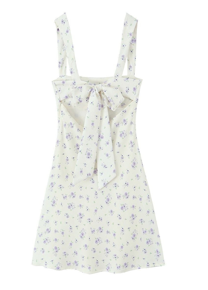 Lavender Bloom - Bow Back Mini Dress