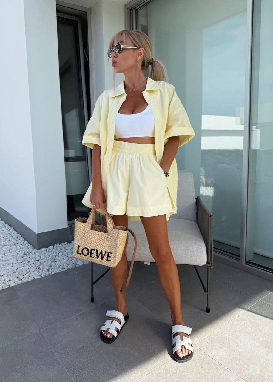 Lunaria - Relaxed Fit Button-down and Shorts Set