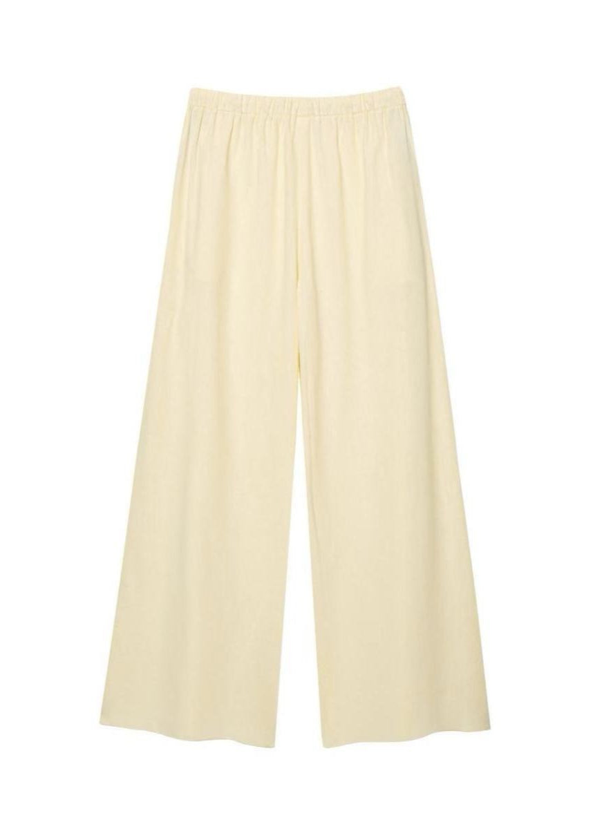 Limonetta - Scalloped Tie-front Blouse & Wide-leg Pants Set