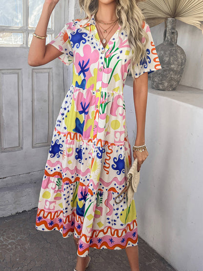 Coastal Luxe Printed Maxi Dress - Pink