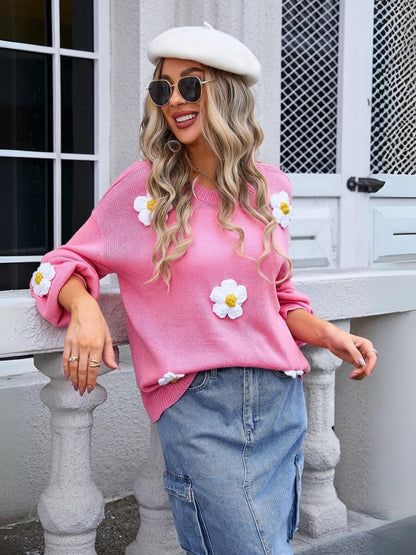 Bloomsbury Applique Sweater - Pink