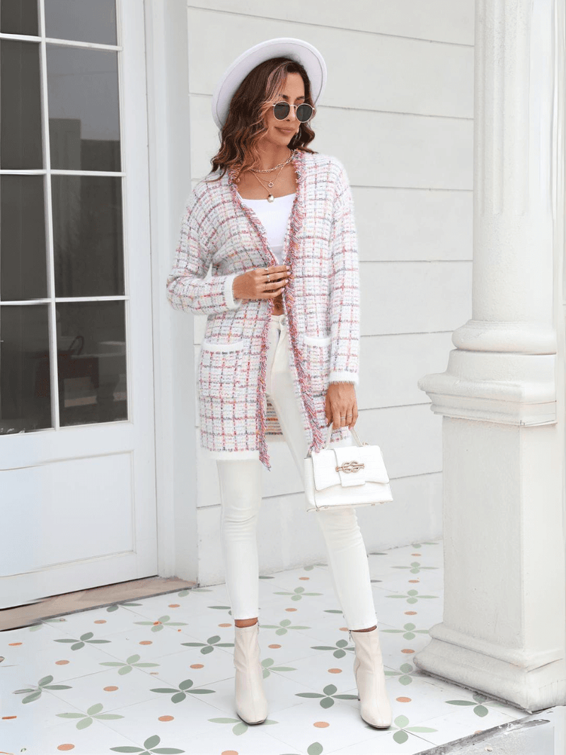Pate Pocketed Knit Cardigan - Pink