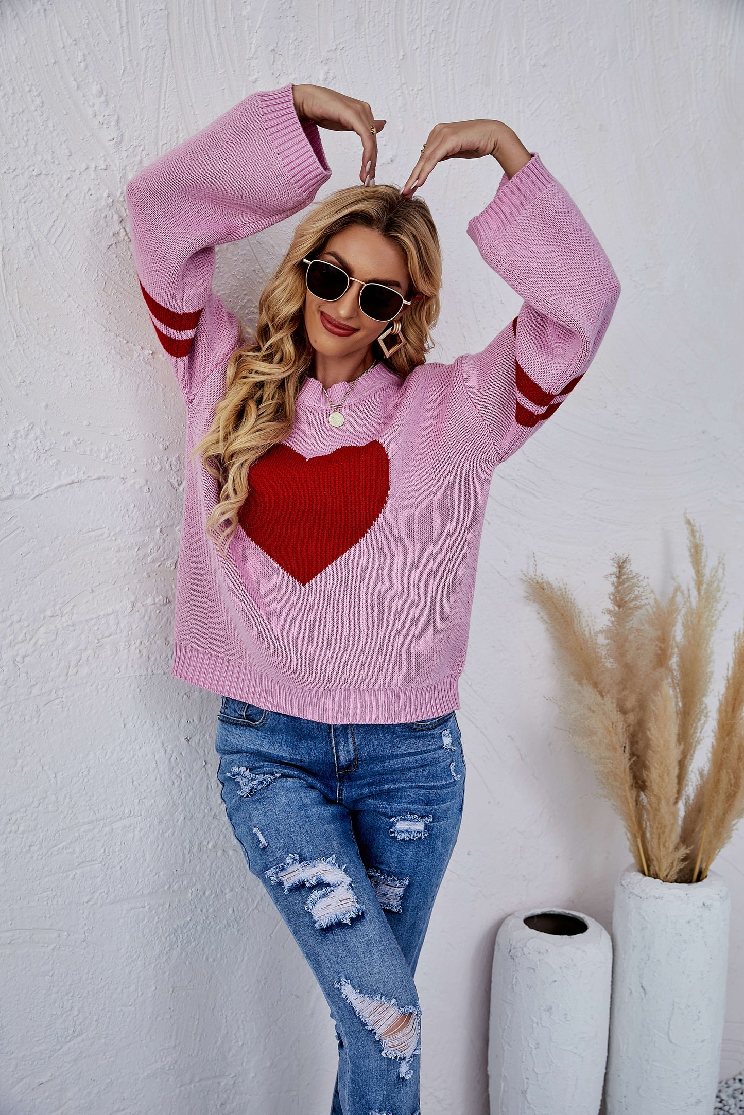 Heart to Heart Pullover Knit Sweater