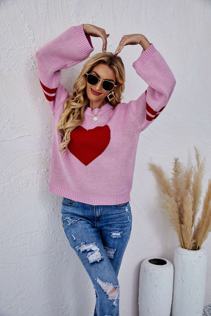 Heart to Heart Pullover Knit Sweater