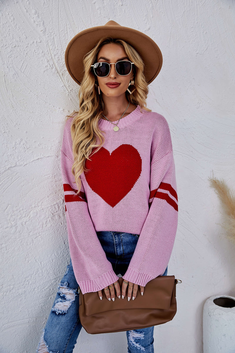 Heart to Heart Pullover Knit Sweater