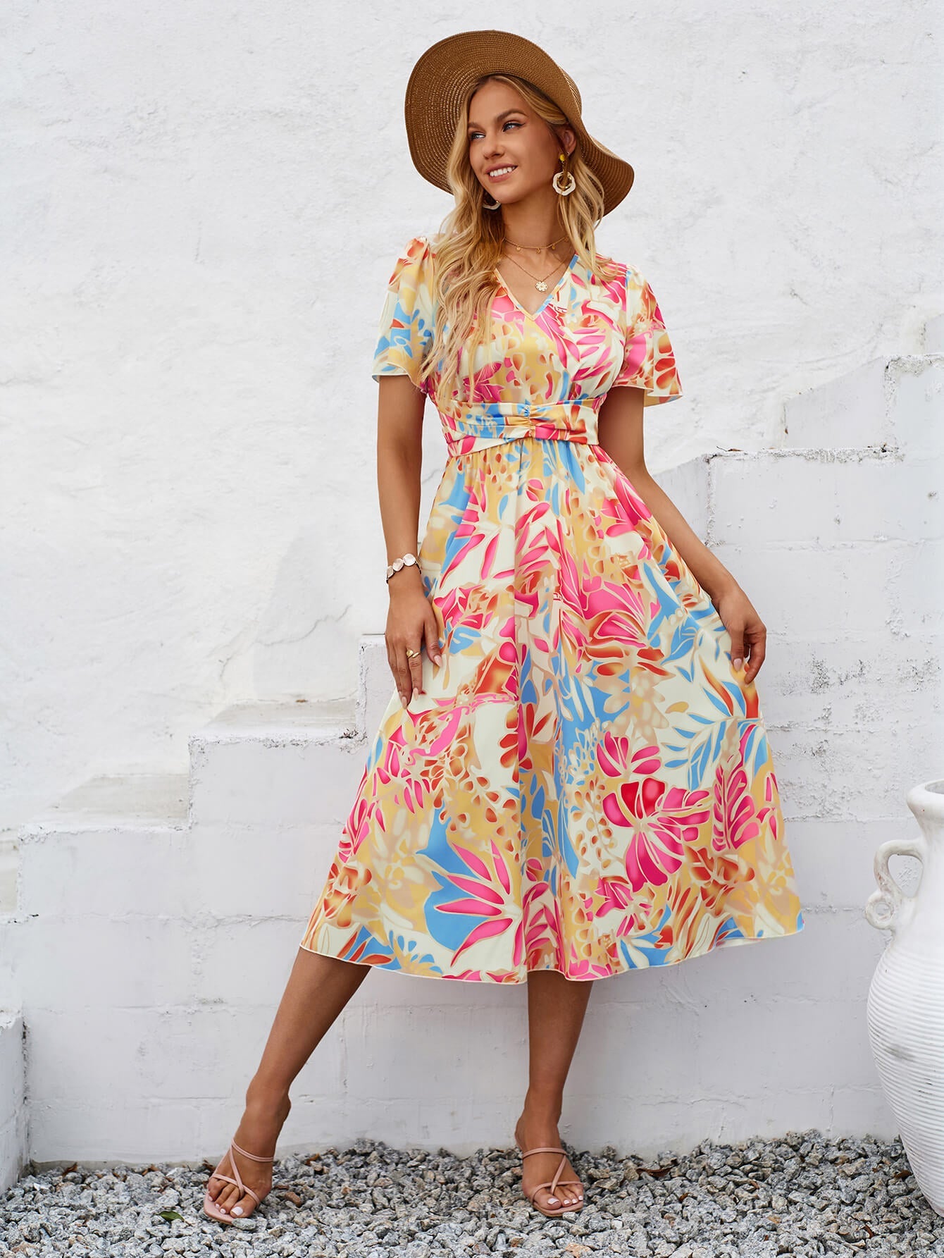 Gemma Midi Dress - Pink