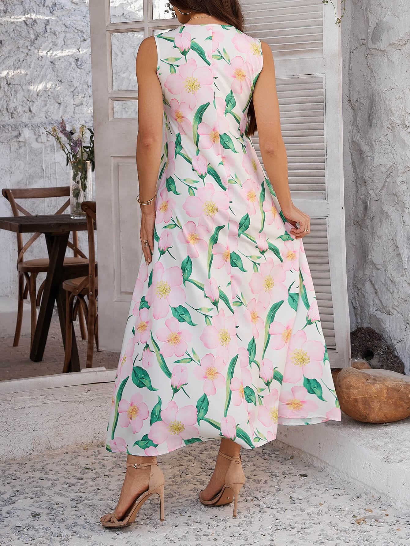 Emelia Print Maxi Dress - Pink