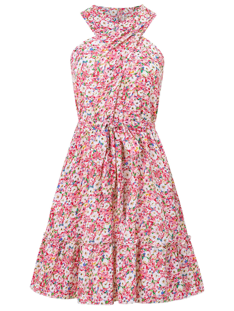 Ariana Halter Mini Dress - Pink