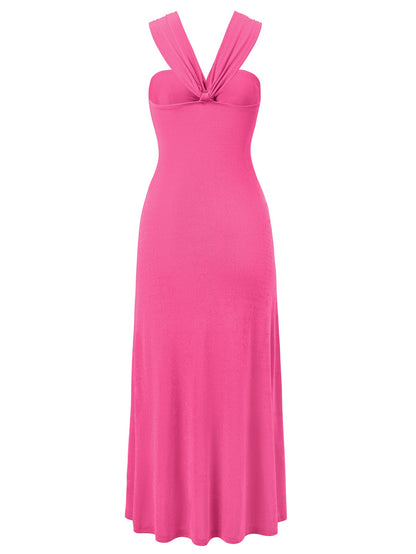 Rylee Halter Neck Maxi Dress - Pink
