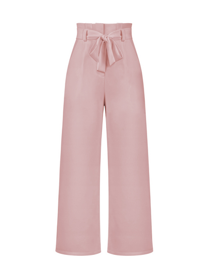 Iconic High Rise Pocketed Trouser Pants - Pink
