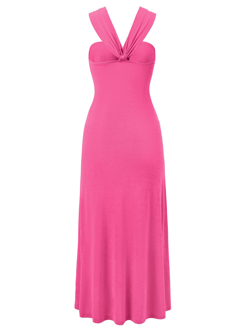 Rylee Halter Neck Maxi Dress - Pink