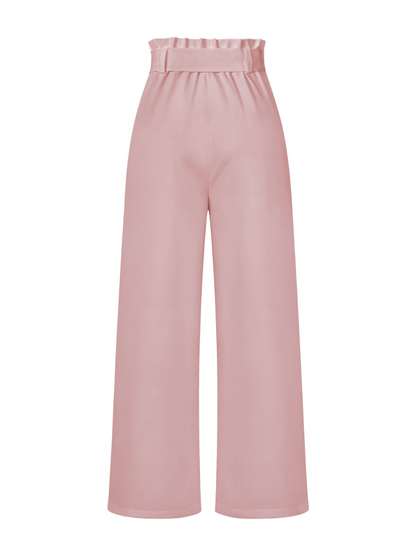 Iconic High Rise Pocketed Trouser Pants - Pink