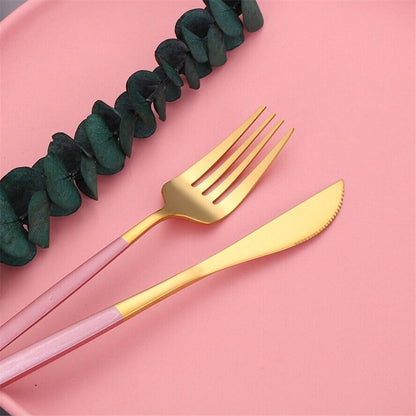 Minimalist Rose Gold Flatware Set