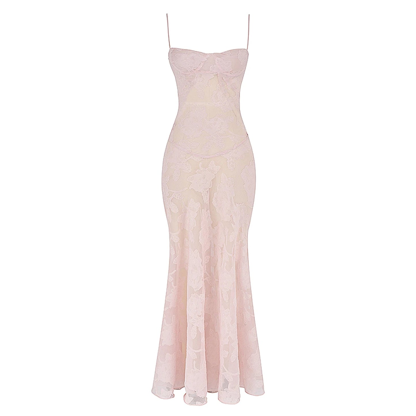 Pink Lady's Dream: Enchanted Lace Corset Back Long Dress
