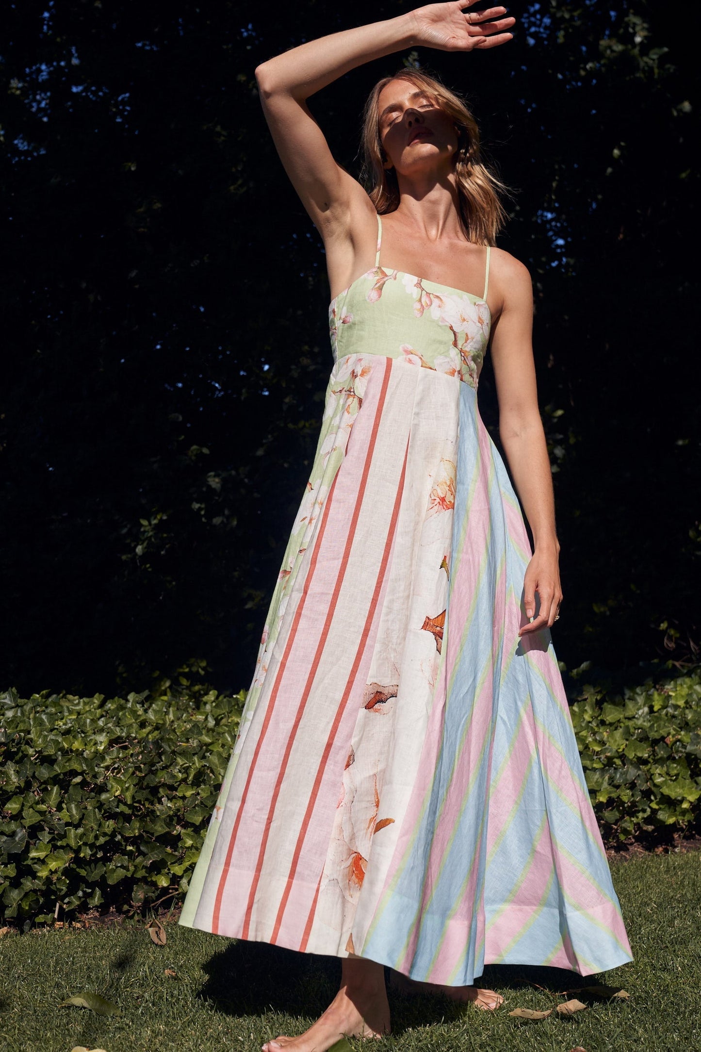 Elaine Print Spaghetti Strap Maxi Dress