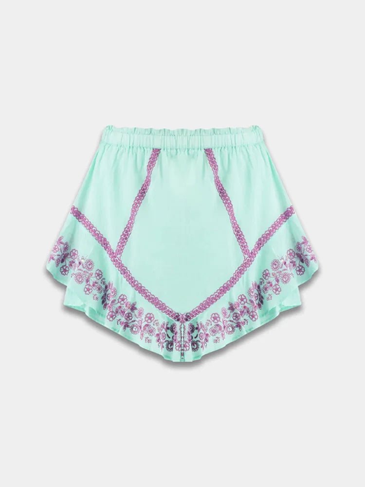 Printed Ruffles Shorts Two Piece Set