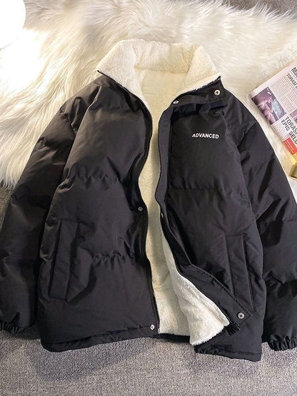 Short Padded Coat With High Neck and Zipper