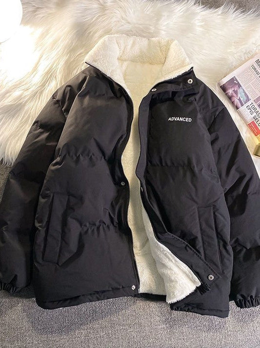 Short Padded Coat With High Neck and Zipper