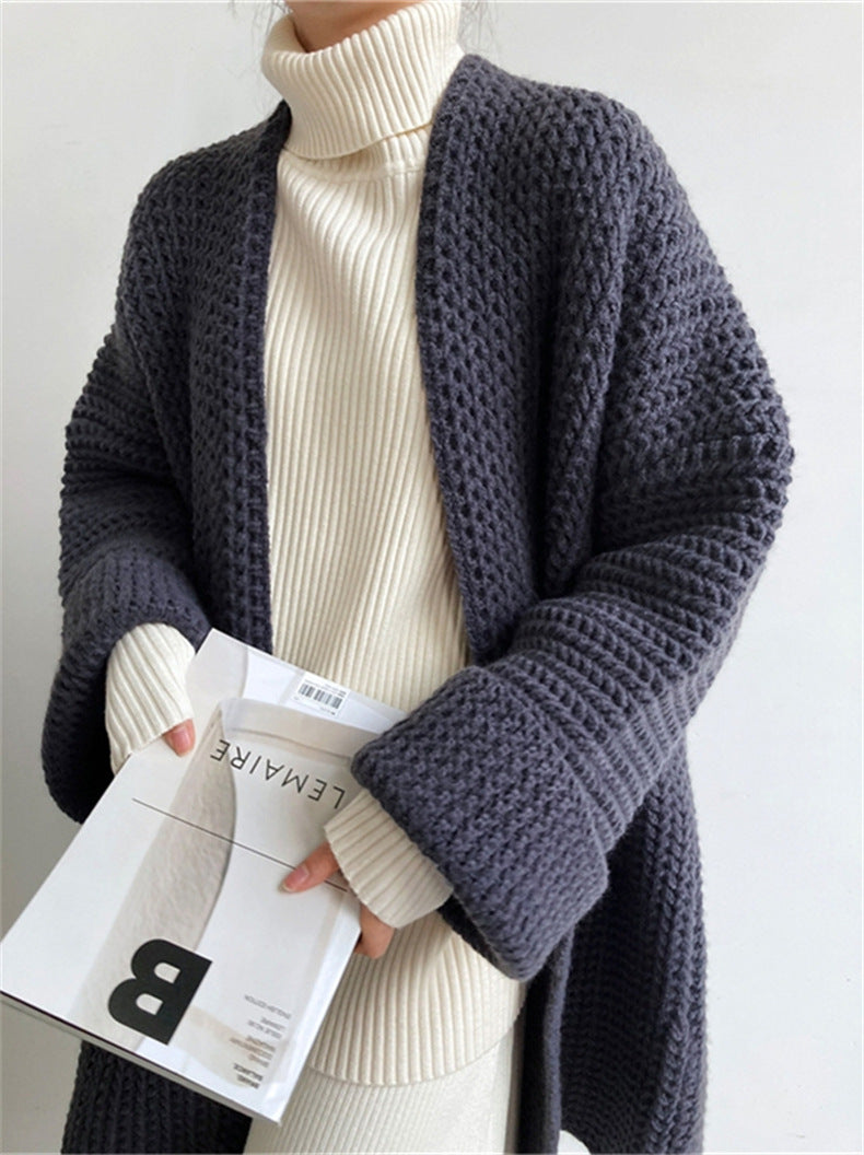 Color Oversized Knit Cardigan