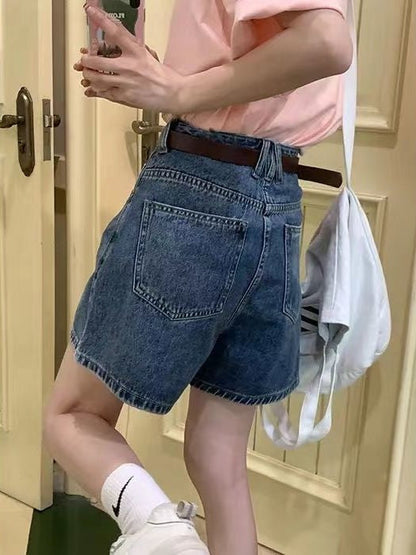 Blue High Waist Denim Shorts