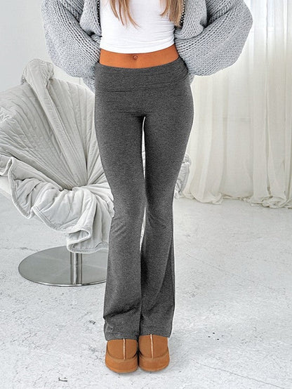 Basic Color High Waist Flare Pants