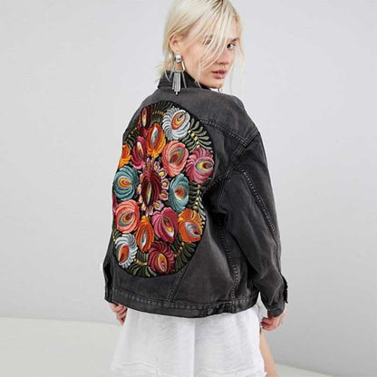 Embroidery Denim Coats