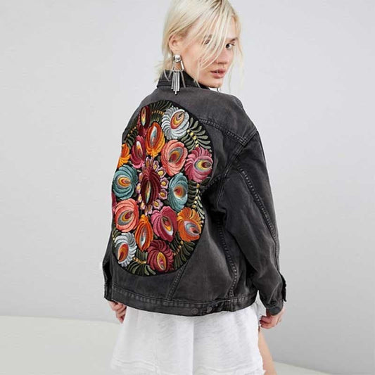 Embroidery Denim Coats