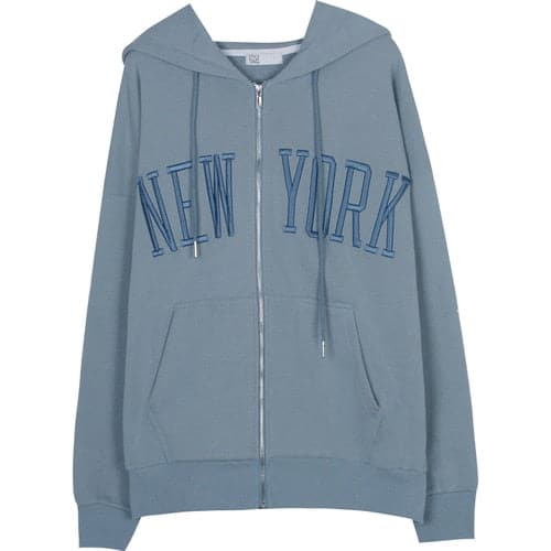 Embroid Zip Up Hoodies