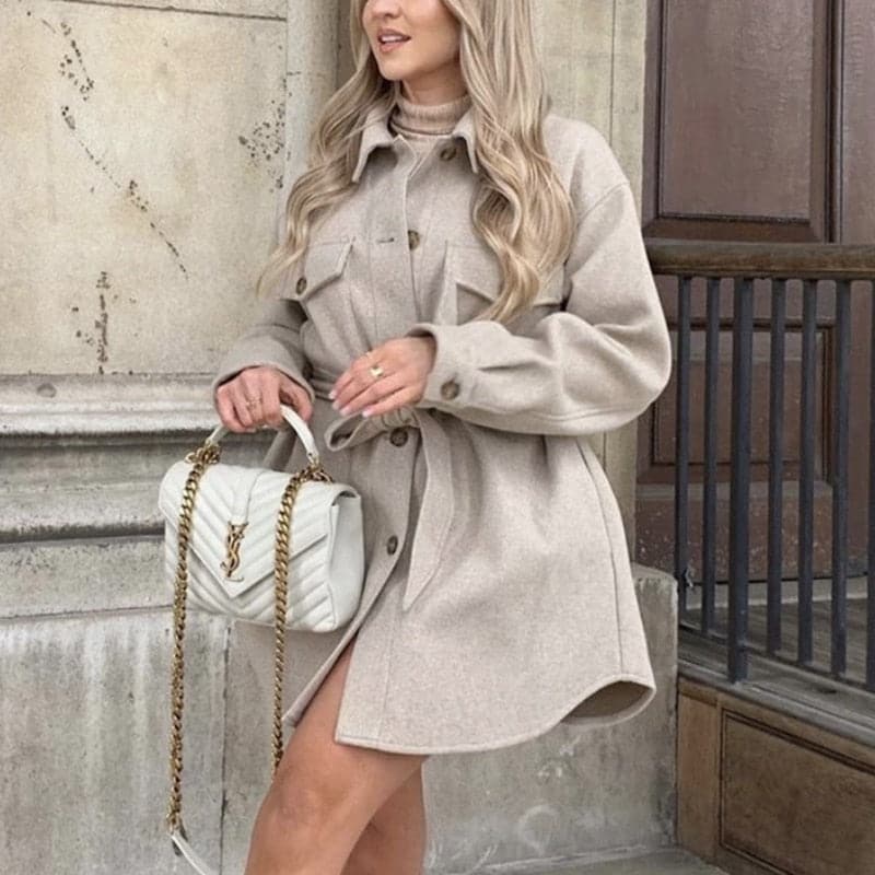 Woolen Camel Soft Long Coats