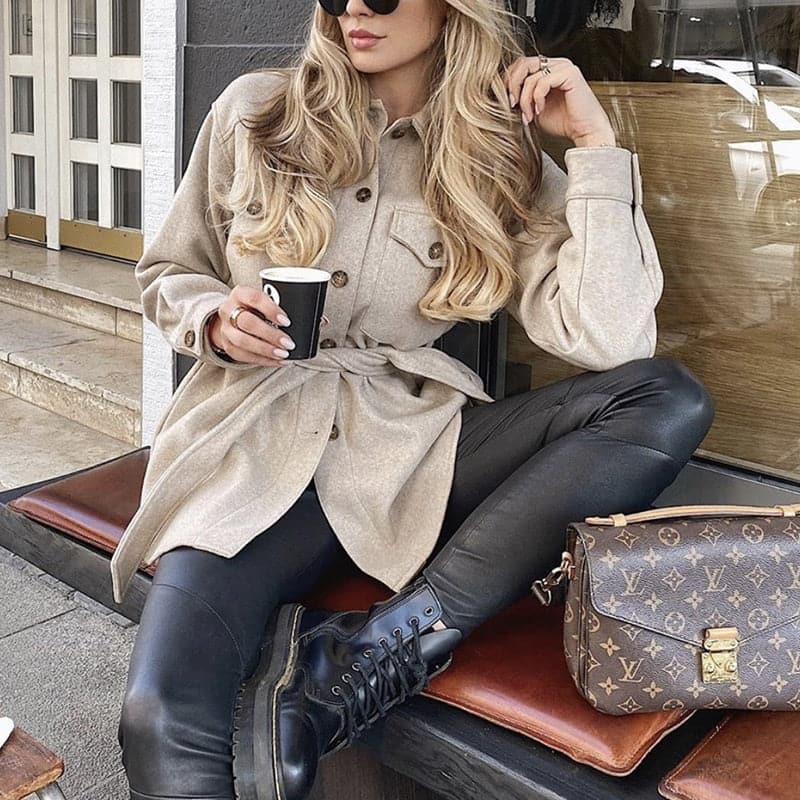 Woolen Camel Soft Long Coats