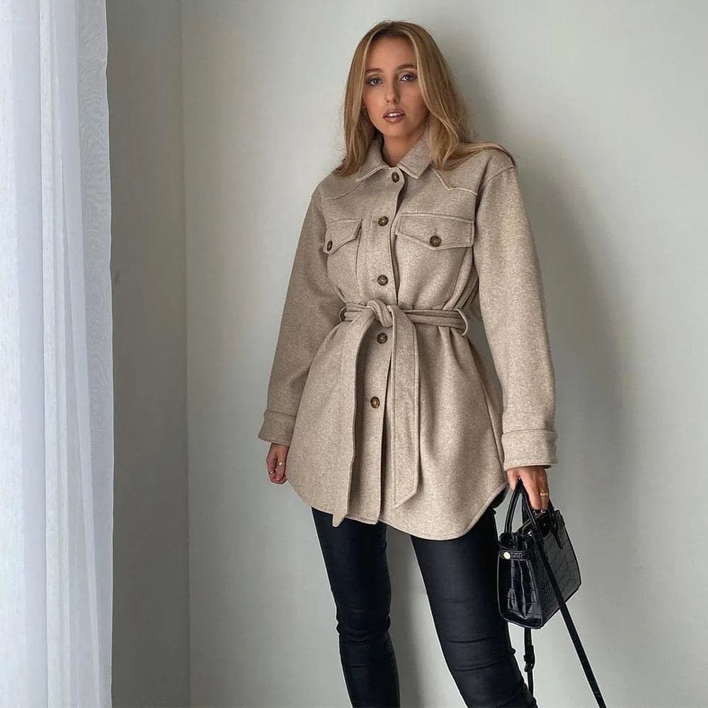 Long Sleeves Belted Warm Thicken Coats