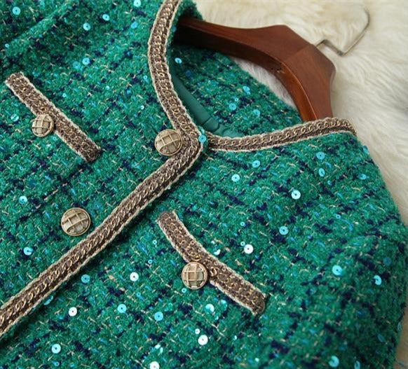 Polly Tweed Sequins Blazer & Skirt