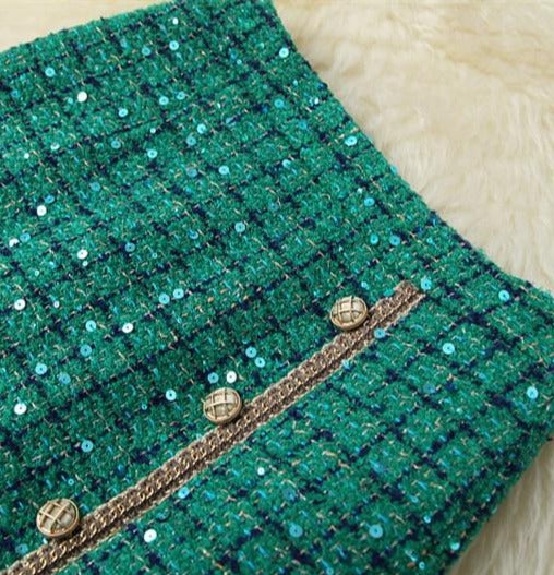 Polly Tweed Sequins Blazer & Skirt
