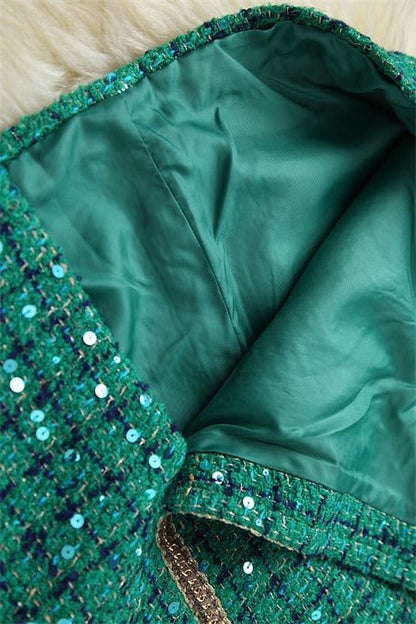 Polly Tweed Sequins Blazer & Skirt
