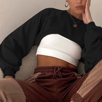 Irregular Cut Out New O-neck Hoodies