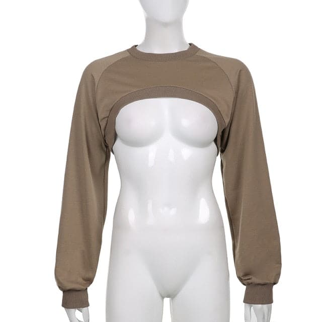 Irregular Cut Out New O-neck Hoodies