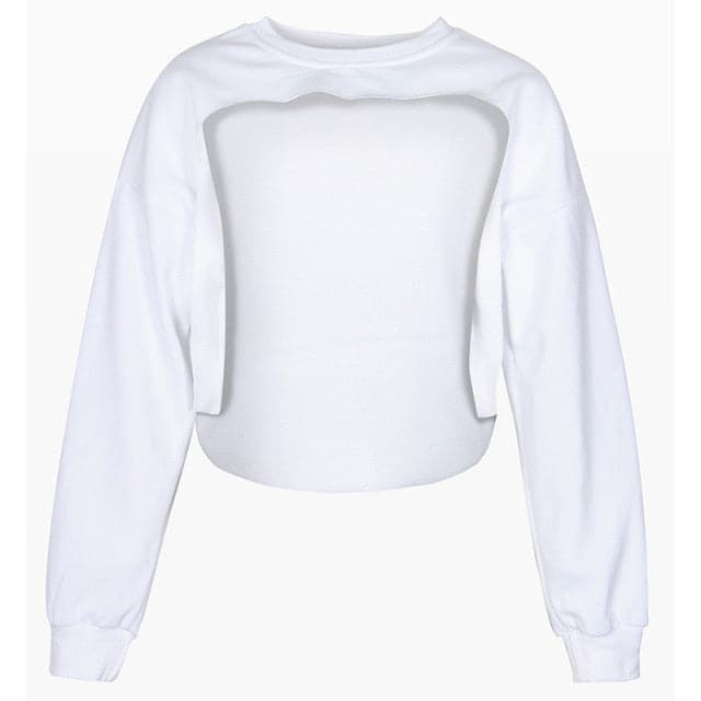 Irregular Cut Out New O-neck Hoodies