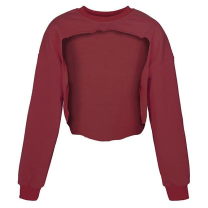 Irregular Cut Out New O-neck Hoodies
