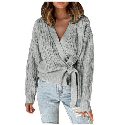Dressbetty - V-neck Long Sleeves Sweater Pull Jumper