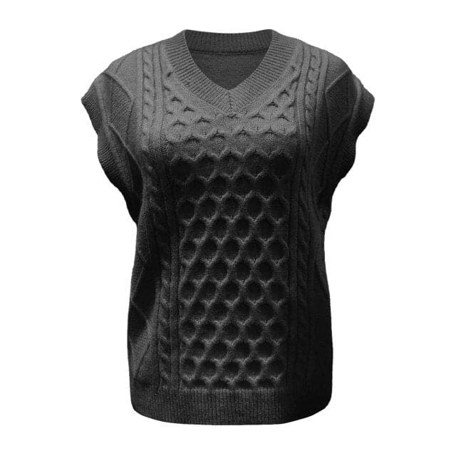 Dressbetty - Preppy Style Sleeveless Vest Sweater