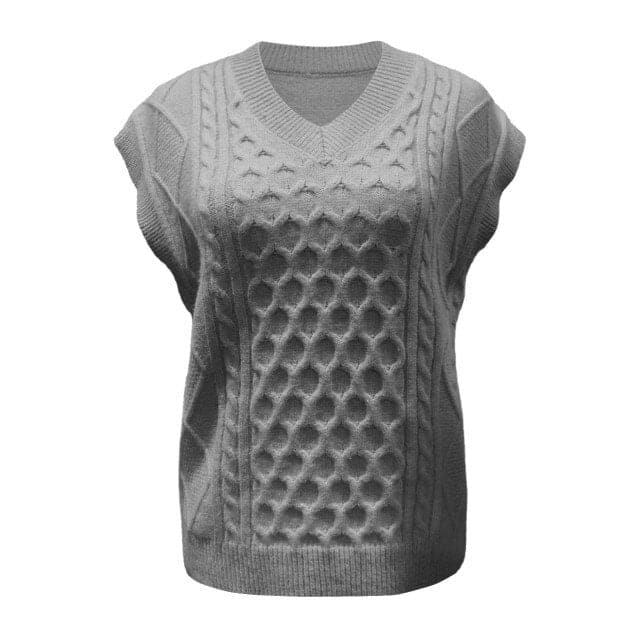 Dressbetty - Preppy Style Sleeveless Vest Sweater