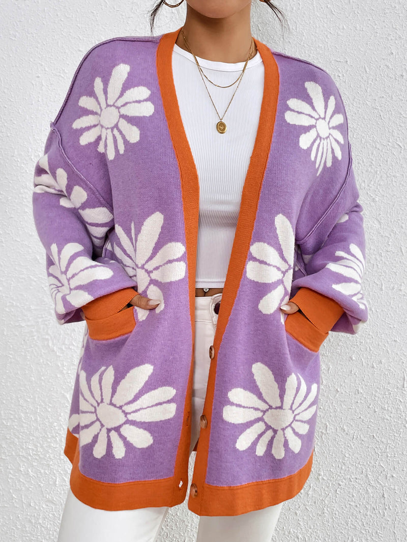 Janelle Knit Cardigan - Purple