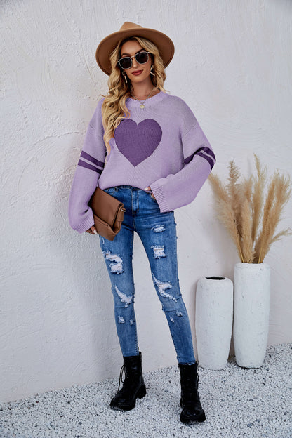 Heart to Heart Pullover Knit Sweater